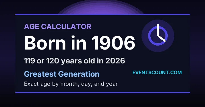 How old are you if you were born in 1906?