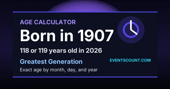 How old are you if you were born in 1907?
