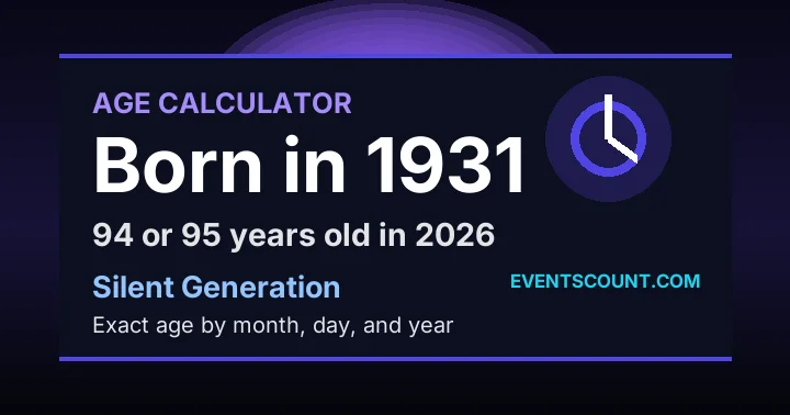 How old are you if you were born in 1931?