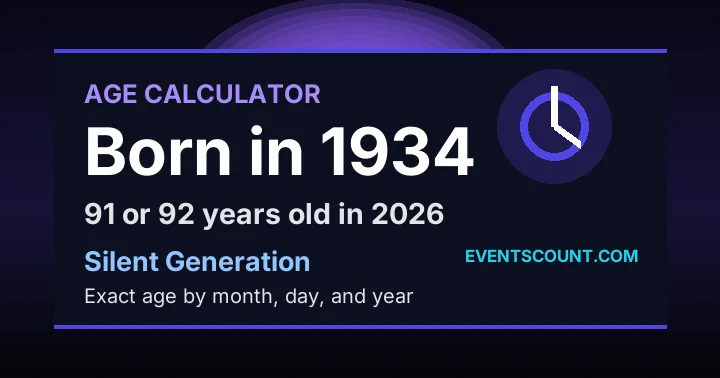 How old are you if you were born in 1934?