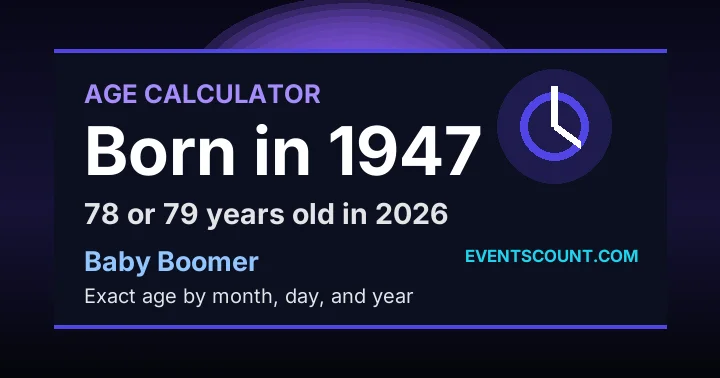 How old are you if you were born in 1947?