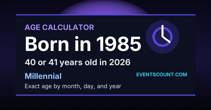 How old are you if you were born in 1985?