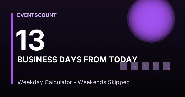 13 Business Days From Today