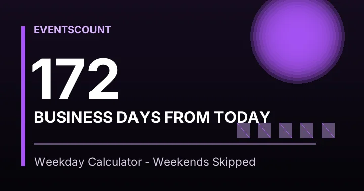 172 Business Days From Today