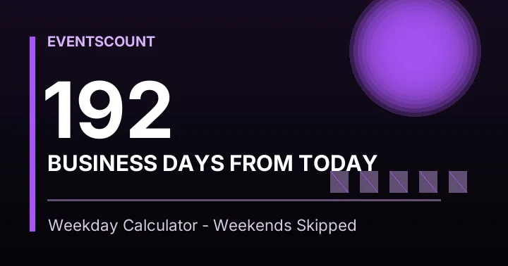 192 Business Days From Today