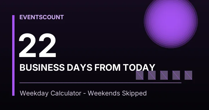 22 Business Days From Today