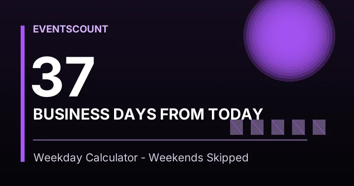 37 Business Days From Today