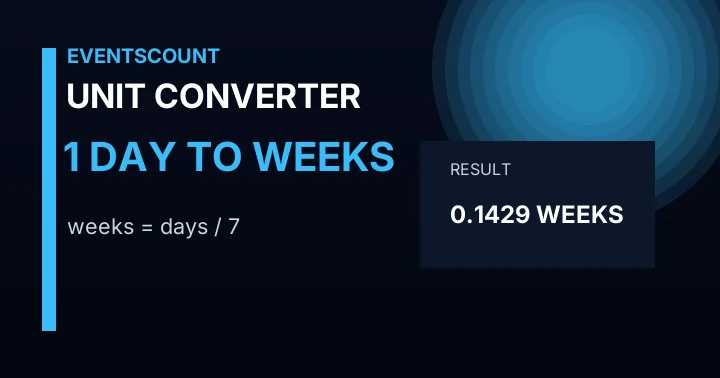 1 Day To Weeks