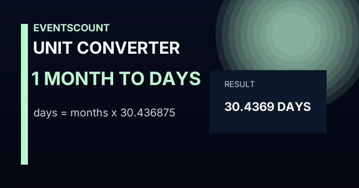 1 Month To Days