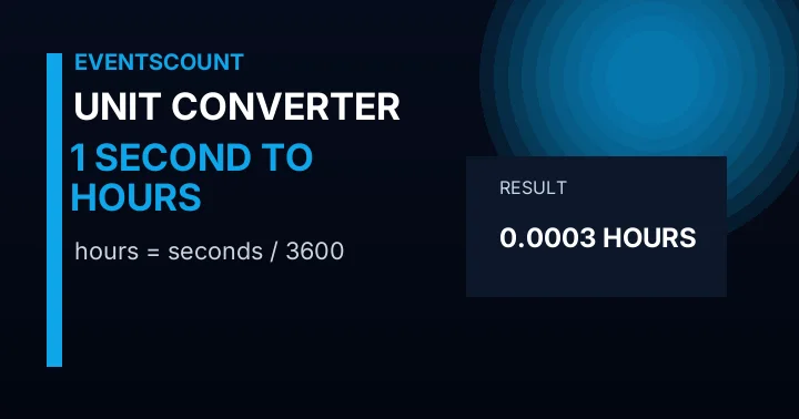 1 Second To Hours
