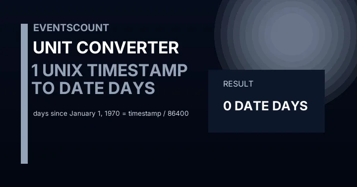 1 Unix Timestamp To Date Days