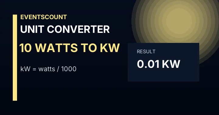 10 Watts To KW