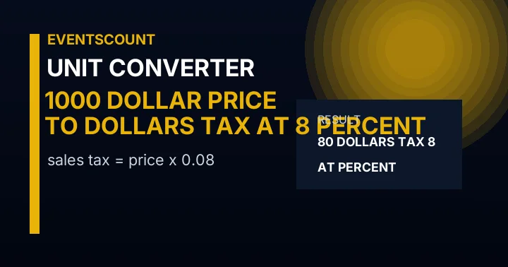 1000 Dollar Price To Dollars Tax At 8 Percent