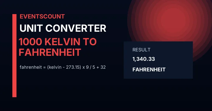 1000 Kelvin To Fahrenheit