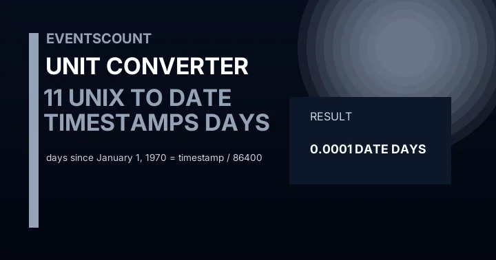 11 Unix Timestamps To Date Days