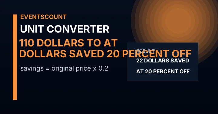 110 Dollars To Dollars Saved At 20 Percent Off
