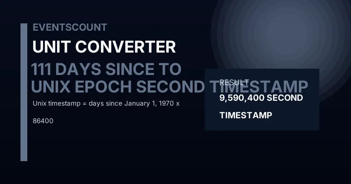 111 Days Since Unix Epoch To Second Timestamp