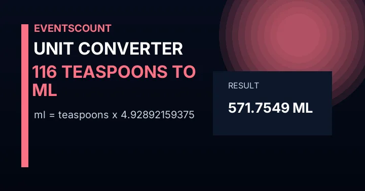 116 Teaspoons To Ml