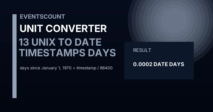 13 Unix Timestamps To Date Days