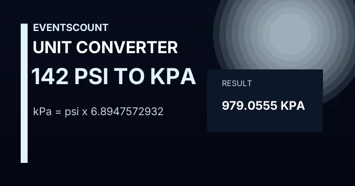 142 Psi To KPa