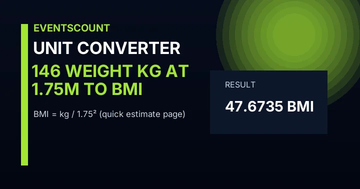 146 Weight Kg At 1.75m To BMI