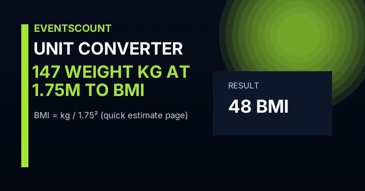 147 Weight Kg At 1.75m To BMI