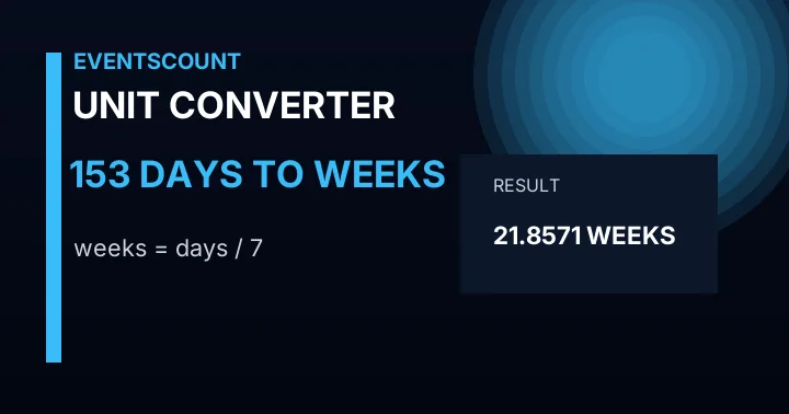 153 Days To Weeks