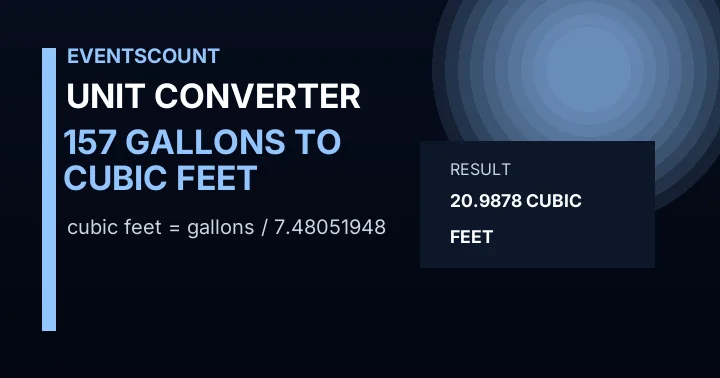 157 Gallons To Cubic Feet