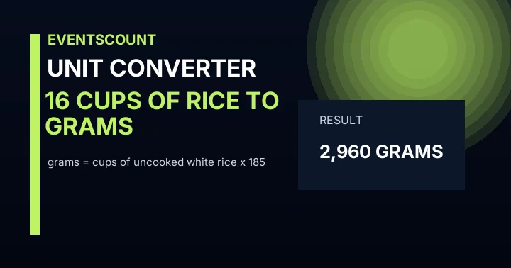 16 Cups Of Rice To Grams