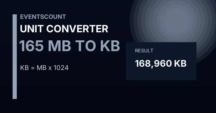 165 MB To KB