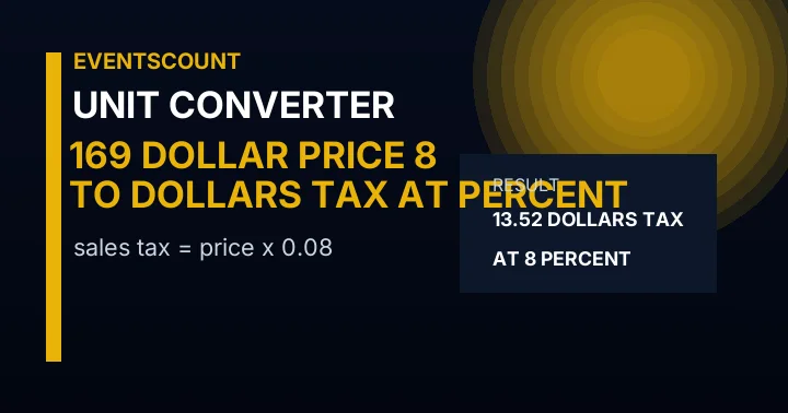 169 Dollar Price To Dollars Tax At 8 Percent