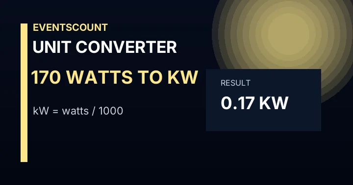 170 Watts To KW