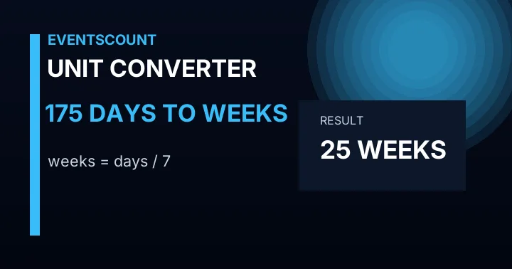 175 Days To Weeks