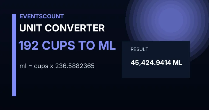 192 Cups To Ml