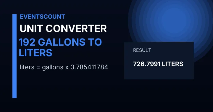 192 Gallons To Liters