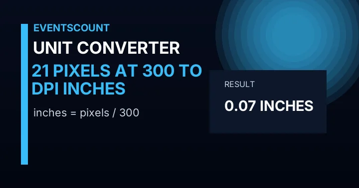 21 Pixels At 300 DPI To Inches