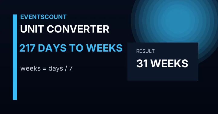 217 Days To Weeks