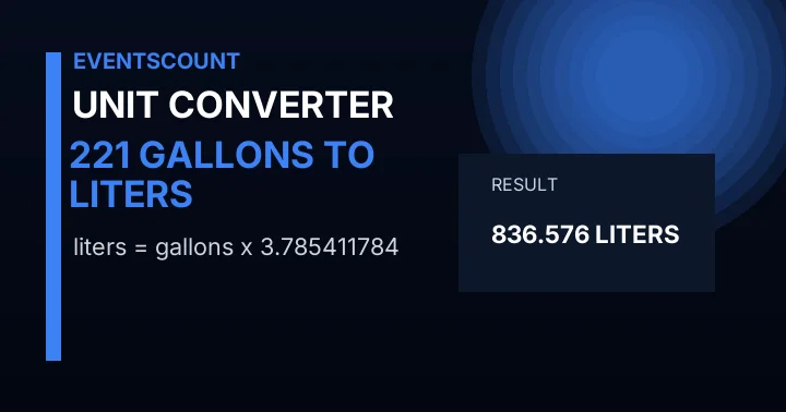 221 Gallons To Liters