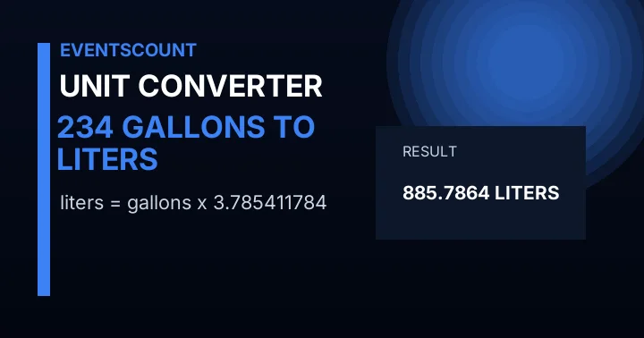 234 Gallons To Liters