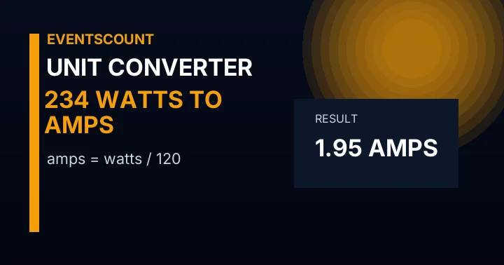 234 Watts To Amps