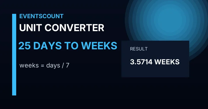 25 Days To Weeks