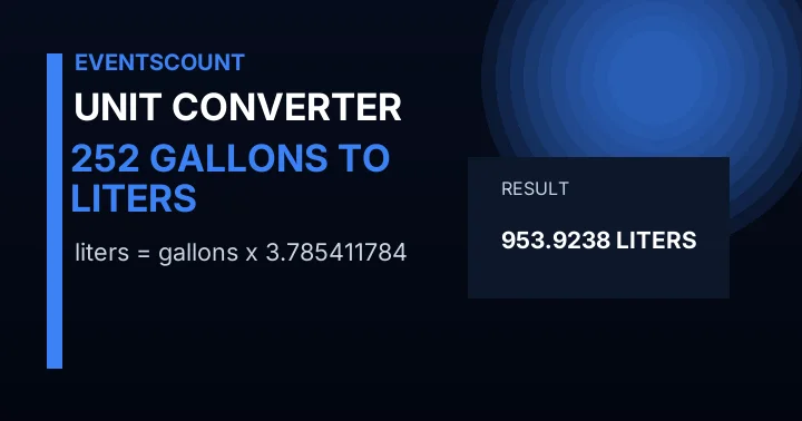 252 Gallons To Liters