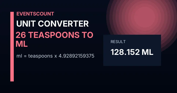 26 Teaspoons To Ml