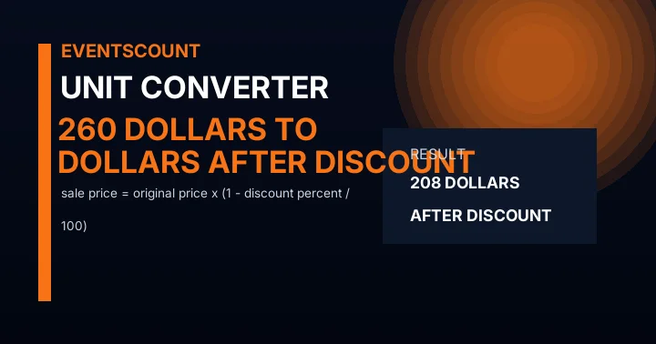 260 Dollars To Dollars After Discount