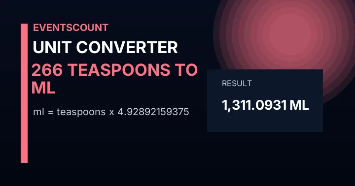 266 Teaspoons To Ml