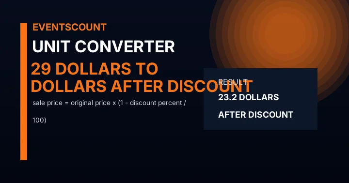 29 Dollars To Dollars After Discount