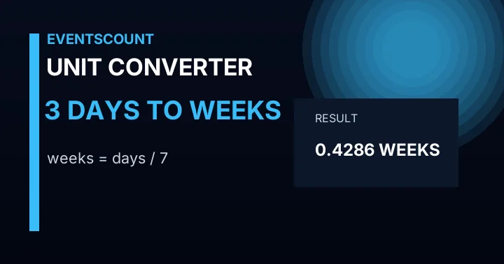3 Days To Weeks