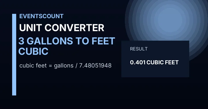 3 Gallons To Cubic Feet