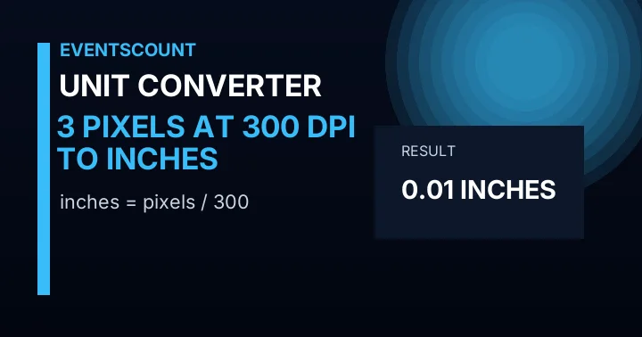 3 Pixels At 300 DPI To Inches