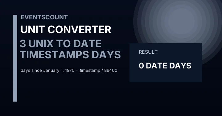 3 Unix Timestamps To Date Days